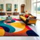 Handcrafted Multicolor Abstract Contemporary Living Room Rug